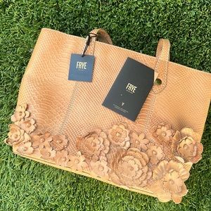 Frye Python Embossed Purse with Leather Flowers NWT